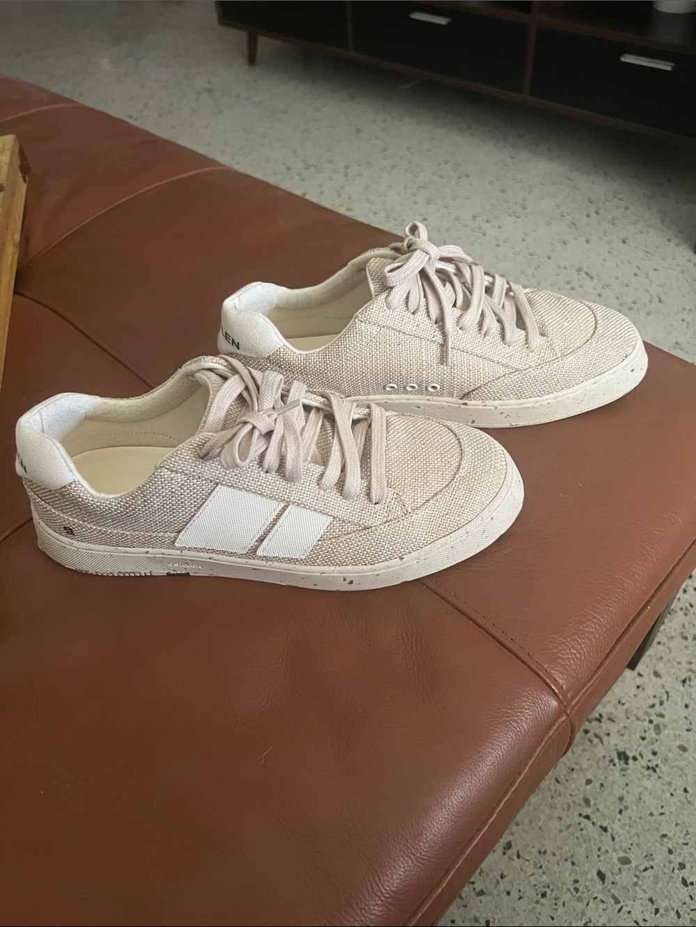 Osklen Casual Low-Top  Sneakers in Light Beige with cream accent